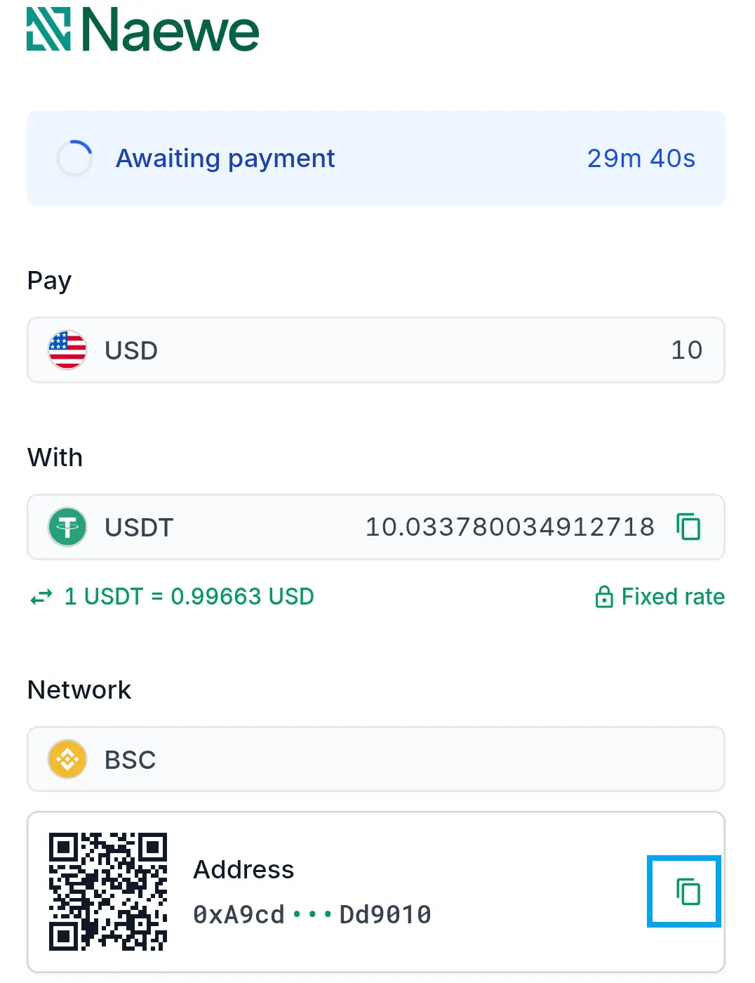 KKPoker paso 4 - Dirección USDT